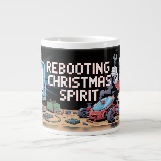 Santa Tech Support Jumbo-Tasse (Vorderseite)