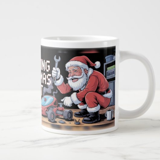 Santa Tech Support Jumbo-Tasse (Rechts)