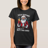 Santa Tech Support Weihnachts-Spaß T - Shirt (Vorderseite)