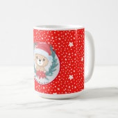 Santa Teddy Bear Red and White Star Weihnachten Kaffeetasse (VorderseiteRechts)