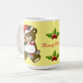 Santa Teddy Bear Weihnachtsmann Art Kaffeetasse (Vorderseite Links)