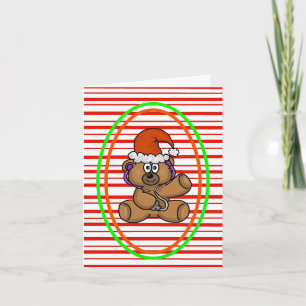 Santa-Teddybär mit Stethoskop Weihnachtskarte Karte