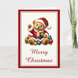 Santa-Teddybär-Weihnachtskarte Feiertagskarte