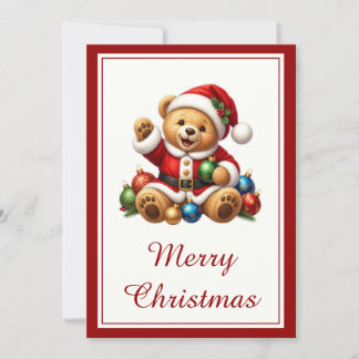 Santa-Teddybär-Weihnachtskarte Feiertagskarte