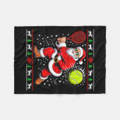 Santa Tennis Player Christmas Xmas Funny Holiday M Fleecedecke (Vorderseite (Horizontal))