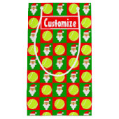 Santa Tennis Player Individuelle Name / Text Weihn Kleine Geschenktüte (Vorderseite)