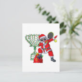 Santa Tennis Weihnachtsgeschenk für Damen Einladung (Stehend Vorderseite)