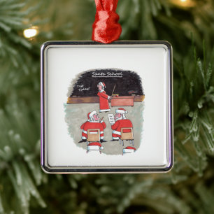 Santa Test Quadrat Premium-Schmuck Ornament Aus Metall