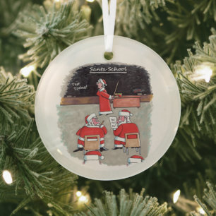 Santa Test runde Glasdekoration Ornament Aus Glas