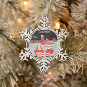 Santa Test Zinn-Schneeflocken-Ornament Schneeflocken Zinn-Ornament