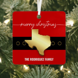 Santa Texas Belt Buckle Christmas Ornament Aus Metall