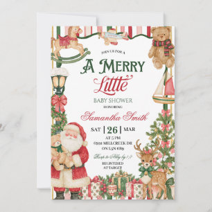 Santa-Thema Fröhliche kleine Babyparty Einladung
