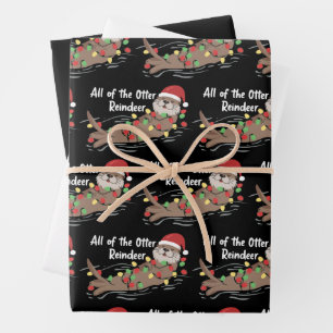 Santa Tier Xmas All Of The Otter Renntier Tier Geschenkpapier Set