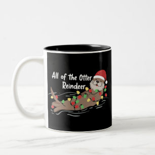 Santa Tier Xmas Alle Otter Rentiere Tiere Zweifarbige Tasse