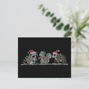 Santa-Tiere Xmas Verrückte Waschbär Opossum Eichhö Postkarte