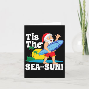 Santa Tis Surfen Weihnachten in der Meeressonne Karte
