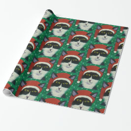 Santa Tixedo Katze Geschenkpapier