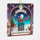 Santa Tracker QR Code Platz Weihnachtsdekoration Keramikornament (Rechts)