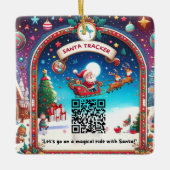 Santa Tracker QR Code Platz Weihnachtsdekoration Keramikornament (Vorderseite)