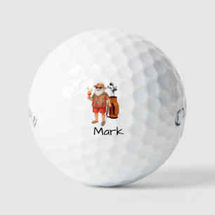 Santa trägt ein hawaiianisches Golf-Shirt Golfball