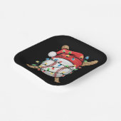 Santa trägt Weihnachts-Baseballspieler  Pappteller (Gewinkelt)