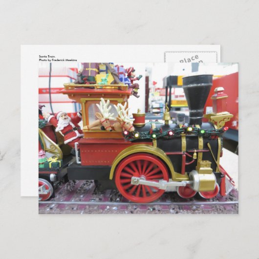 Santa Train Feiertagspostkarte (Vorne/Hinten)