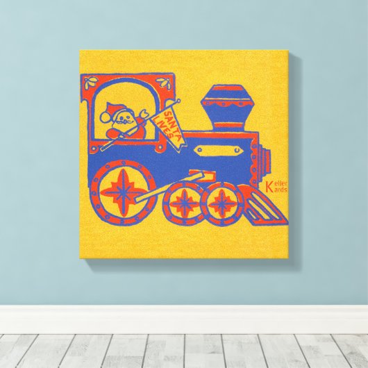 Santa Train Leinwanddruck (Insitu (Holzboden))
