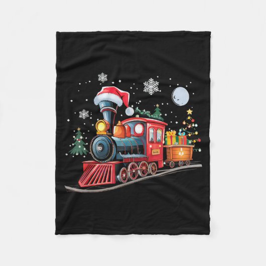Santa Train Lights Christmas Driving Xmas Boys Kid Fleecedecke (Vorderseite)
