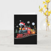 Santa Train Lights Christmas Driving Xmas Boys Kid Karte (Gelbe Blume)