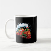 Santa Train Lights Snow Christmas Funny Winter Hol Kaffeetasse (Links)