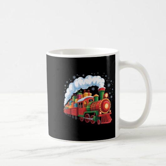 Santa Train Lights Snow Christmas Funny Winter Hol Kaffeetasse (Rechts)