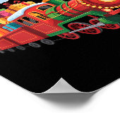 Santa Train Lights Snow Christmas Funny Winter Hol Poster (Ecke)