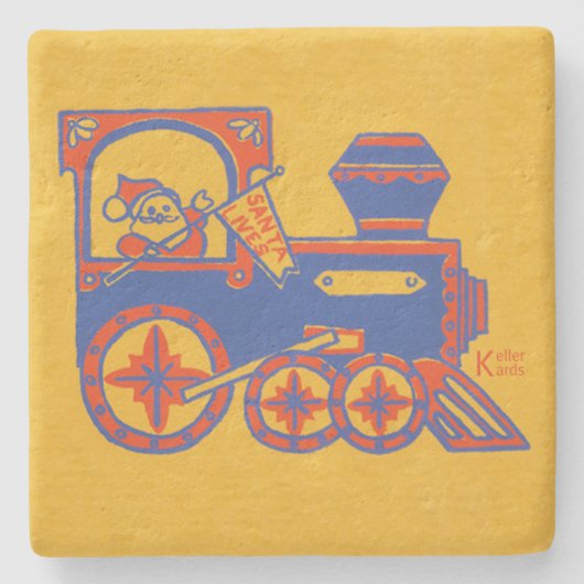 Santa Train Steinuntersetzer (Vorderseite)