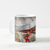 Santa Train Tasse, Weihnachten Tasse, Weihnachtszu Kaffeetasse (Vorderseite Links)