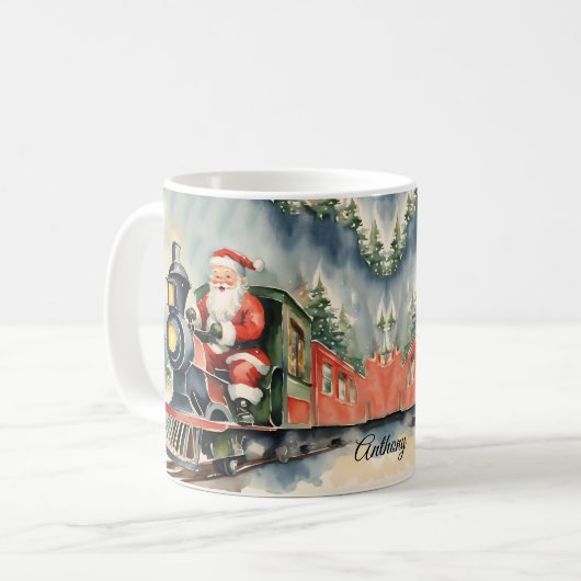 Santa Train Weihnachten Kaffeetasse (Vorderseite Links)