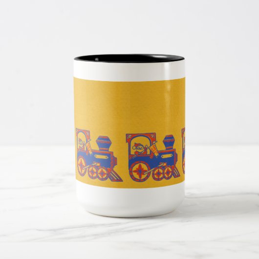 Santa Train Zweifarbige Tasse (Mittel)