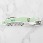 Santa Tree Animals Frohe Weihnachten Grün Kellnermesser (Rückseite)