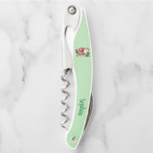 Santa Tree Animals Frohe Weihnachten Grün Kellnermesser (Vorderseite)