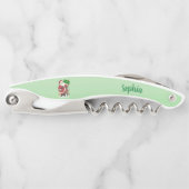 Santa Tree Animals Frohe Weihnachten Grün Kellnermesser (Vorderseite)