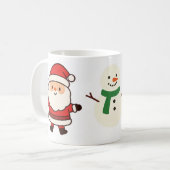 Santa, Tree & Snowman Christmas Mug Kaffeetasse (Vorderseite Links)