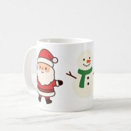 Santa, Tree & Snowman Christmas Mug Kaffeetasse