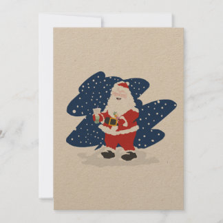 Santa trinkt Bubble Tea Feiertagskarte