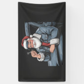 Santa Truck Rigging Funny Truck Driver Christmas   Banner (Vertikal)