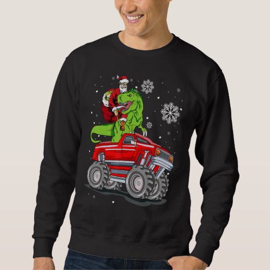 Santa Truck TRex Kids Christmas Dinosaur Rex Boys Sweatshirt (Vorderseite)