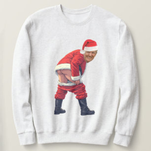 Santa Trump baut die Mauer  Lustige Politik Sweatshirt