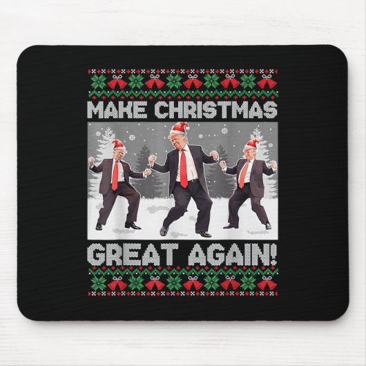 Santa Trump Dance Make Christmas Great Again Ugly Mousepad (Vorne)