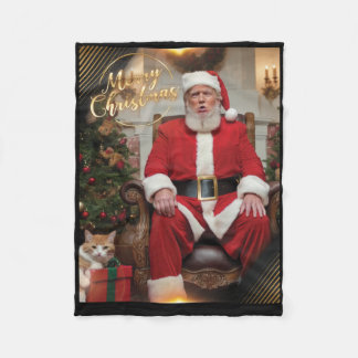 Santa Trump feiert Feierlichkeit mit Feline Flair Fleecedecke