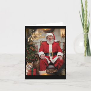 Santa Trump feiert Feierlichkeit mit Feline Flair Karte
