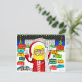 Santa Trump Ho Ho Ho Feiertagspostkarte (Stehend Vorderseite)