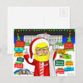 Santa Trump Ho Ho Ho Feiertagspostkarte (Vorne/Hinten)
